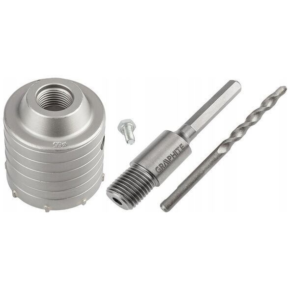 Otwornica widiowa 65 mm z adapterem HEX oraz wiertłem pilotującym