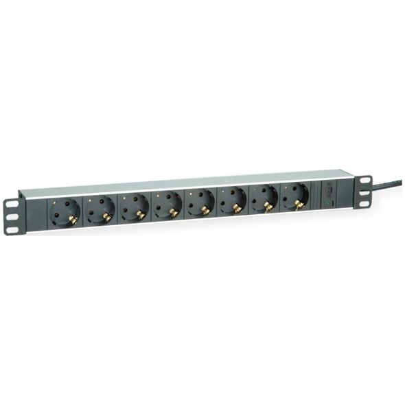 Listwa zasilająca Roline ROLINE 48.26cm 19 Zoll socket strip 8-fold plus C14-plug Aluminium 2.0 m - 19071622