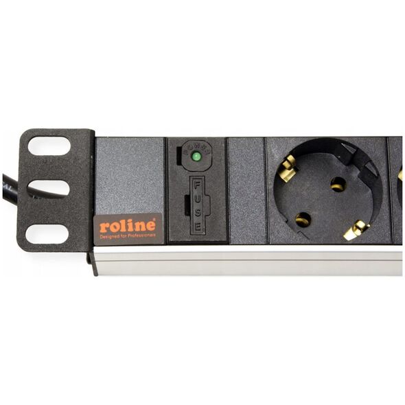 Listwa zasilająca Roline ROLINE 48.26cm 19 Zoll socket strip 8-fold plus C14-plug Aluminium 2.0 m - 19071622