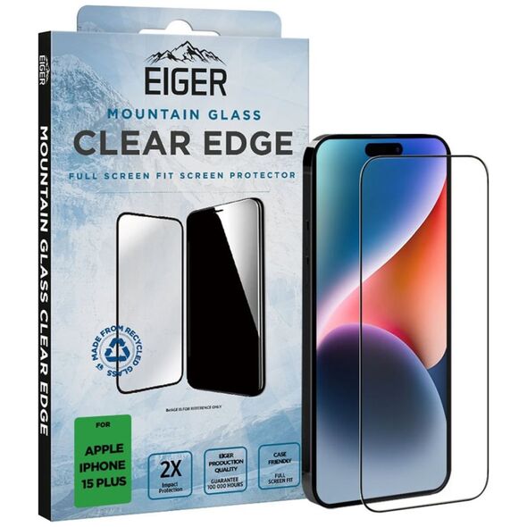 Eiger Eiger SP Mountain Glass Clear Edge iPhone 15 Plus 13295075 5055821770835