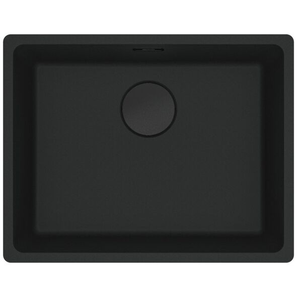 Franke Granitinė plautuvė Νεροχύτης Franke Maris, MRG 110-52, Juoda matinė, juodas ekcentrinis ventilis 13472009 7612986238112
