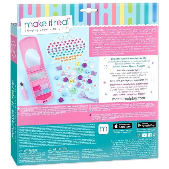Κάντε το αληθινό MAKE IT REAL Σετ Lip Gloss Phone Flip και Κορδόνι DIY 13764295 695929023294