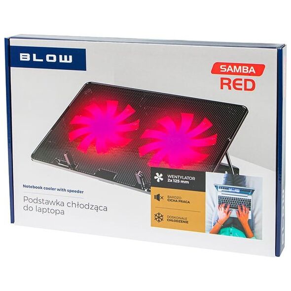 Blow 66-368# Podstawka chłodząca laptop 2 fan samba red