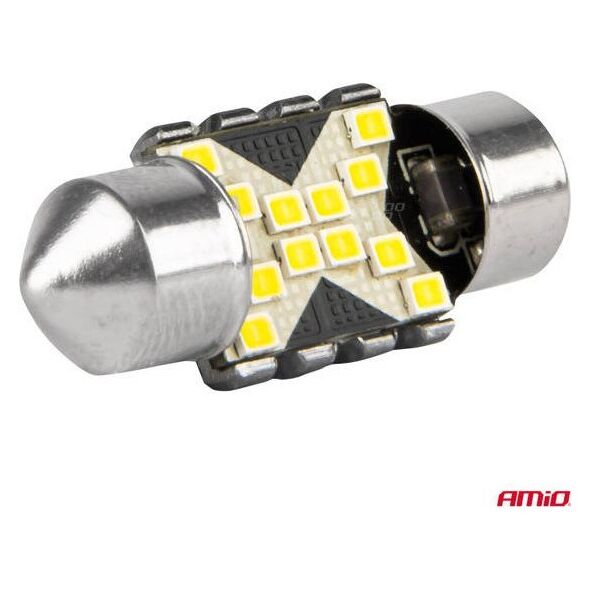 Żarówki LED CANBUS Festoon C5W 12SMD 2016 31mm White 12V 24V AMIO-04235