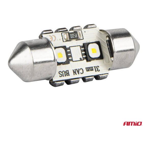 Żarówki LED CANBUS Festoon C5W 2SMD 3838 31mm White 12V 24V AMIO-04247