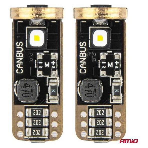 Żarówki LED CANBUS T10 W5W 3SMD 3838 White 12V 24V AMIO-04246