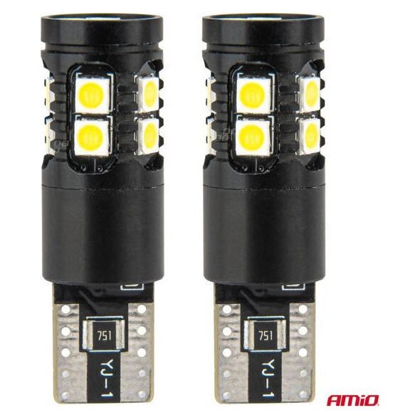 Żarówki LED CANBUS T10 W5W 13SMD 3030 White 12V 24V AMIO-04259