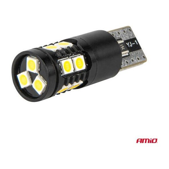 Żarówki LED CANBUS T10 W5W 13SMD 3030 White 12V 24V AMIO-04259