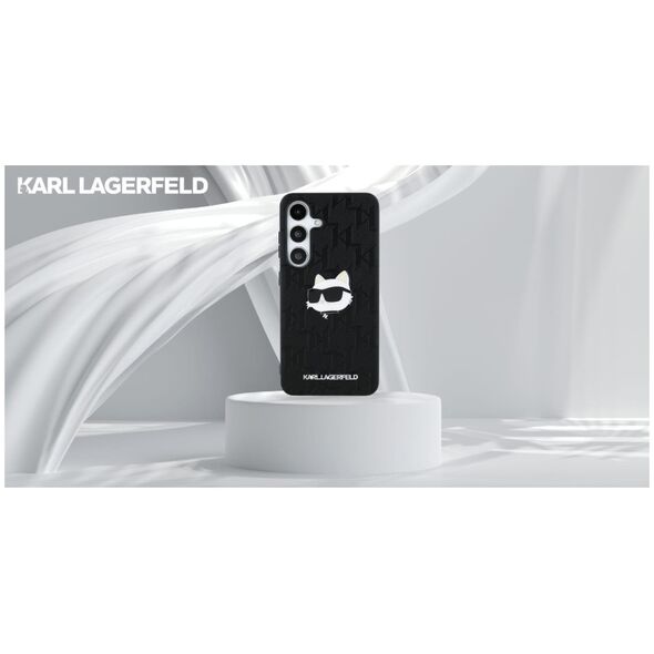 Etui Karl Lagerfeld Leather Monogram Pin  Logo Choupette Head Samsung Galaxy S25 czarny