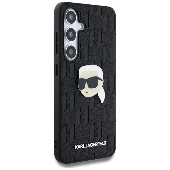 Etui Karl Lagerfeld Leather Monogram Pin  Logo Karl Head Samsung Galaxy S25 czarny
