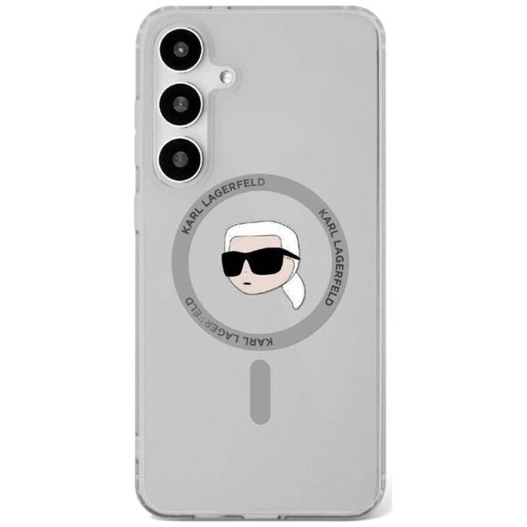 Etui Karl Lagerfeld Button Karl Head      Printed Logo MagSafe Samsung Galaxy S25 czarny