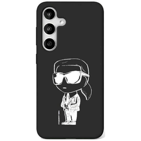 Etui Karl Lagerfeld Silicone Graffiti     Ikonik Printed Logo MagSafe Samsung Galaxy S25 czarny