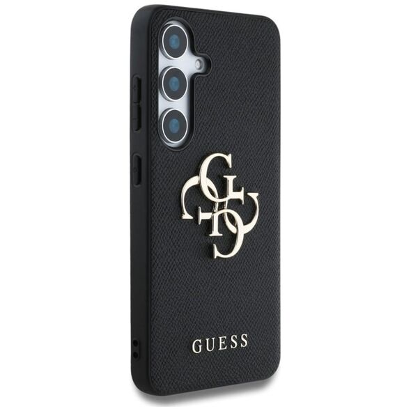 Guess Grained Big 4G Logo Small Classic Logo case for Samsung Galaxy S25 black
