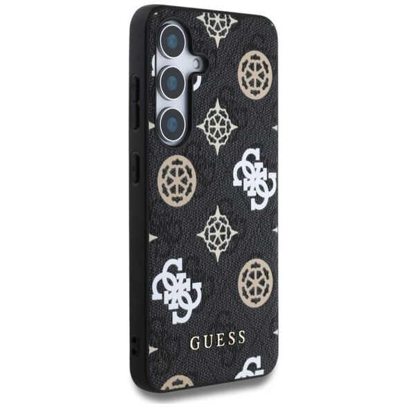Guess 4G Printed Colored Peony Pattern MagSafe case for Samsung Galaxy S25 black