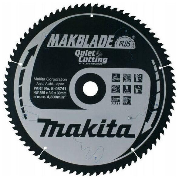 Makita MAKITA ΔΙΚΥΛΛΟ ΠΡΙΟΝΙ 355x30x80z MAKBLADE PLUS WOOD 13296928 88381336734