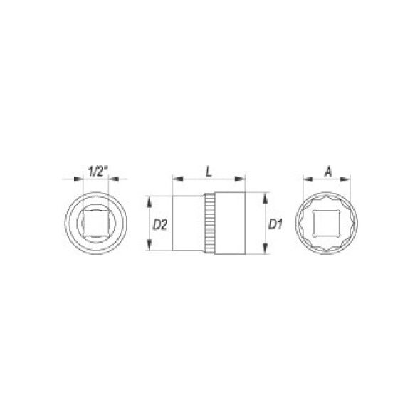 Yato Nasadka 12-kątna 1/2" 22mm (YT-1284)