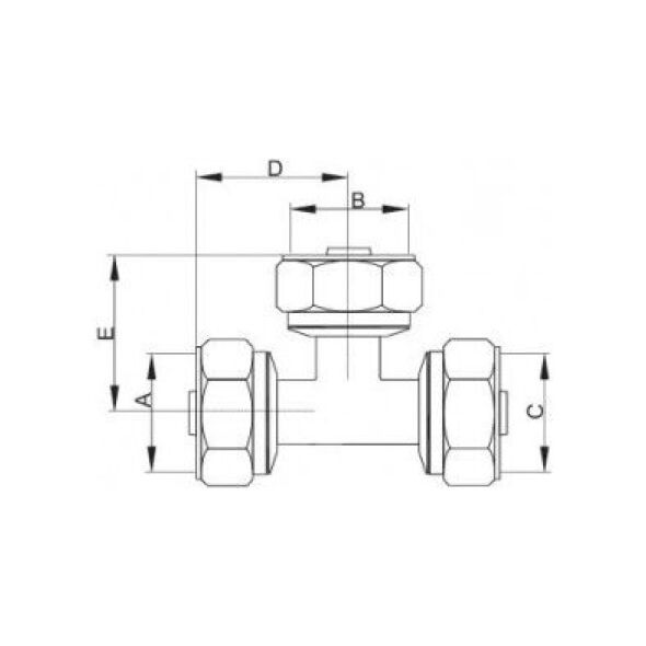 Hydroland Trójnik PEX/PEX/PEX redukcyjny skręcany (5900308748190)