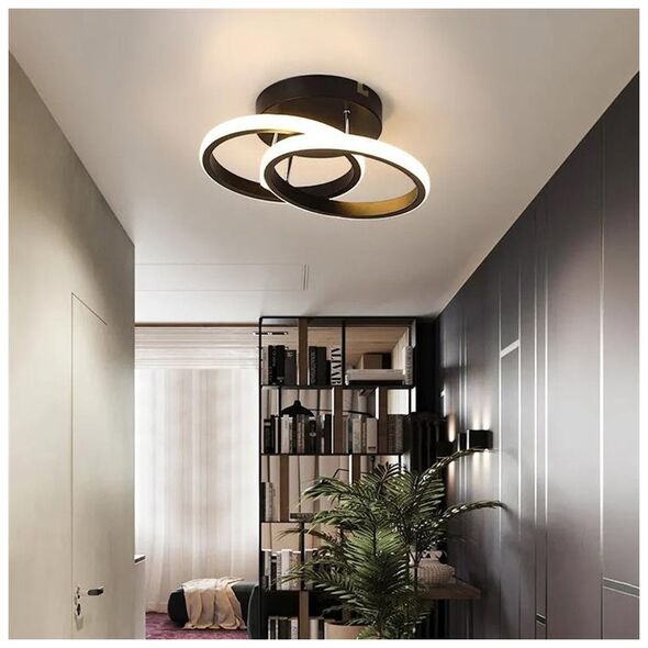 Lampa sufitowa Aptel LAMPA Sufitowa LED 2 taśmy led 20W czarna ZD110