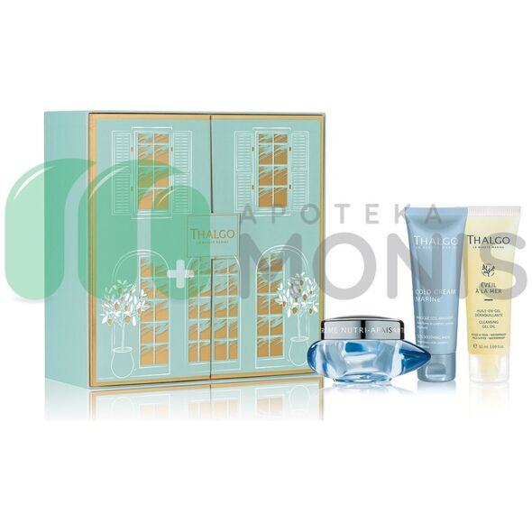 Thalgo Gift Box Set Thalgo: Eveil à la Mer, Cleanser, Cleansing Gel, Για Πρόσωπο, 50 ml + Cold Cream Marine, Καταπραϋντική, Κρέμα, Για Πρόσωπο, 50 ml + Cold Cream Marine Sos, Καταπραϋντική, Κρέμα Μάσκα, Για Πρόσωπο, 50 ml Για γυναίκες 13081443 35258016894