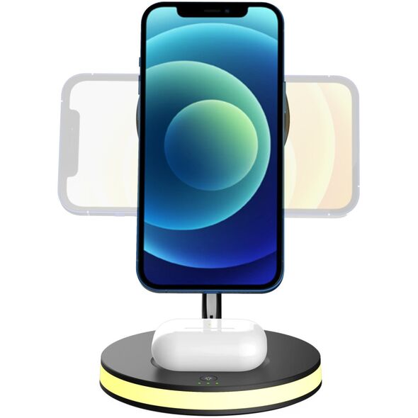 Deltaco 3-in-1 φορτιστής magnetinis belaidis įkroviklis DELTACO, telefonas/TWS/laikrodis, LED lemputė / QI-1041 13227372 7333048060341