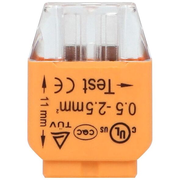 Orno Złączka instalacyjna wciskana 2-przewodowa| na drut 0,75-2,5mm?| IEC 300V/24A| Blister 10 szt.