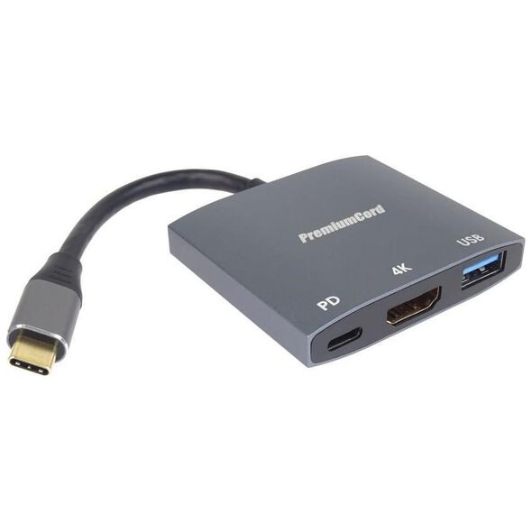Καλώδιο PremiumCord Προσαρμογέας PremiumCord USB-C σε HDMI, USB3.0, PD, 4K και FULL HD 1080p 13217688 8592220022471