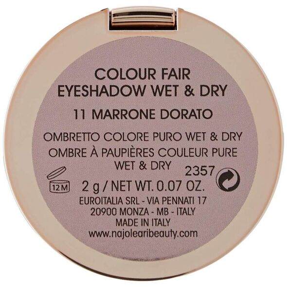 Naj Oleari Naj Oleari, Color Fair, Eyeshadow Powder, 11, Golden Brown, 2 g για γυναίκες 13076820 8011003840199
