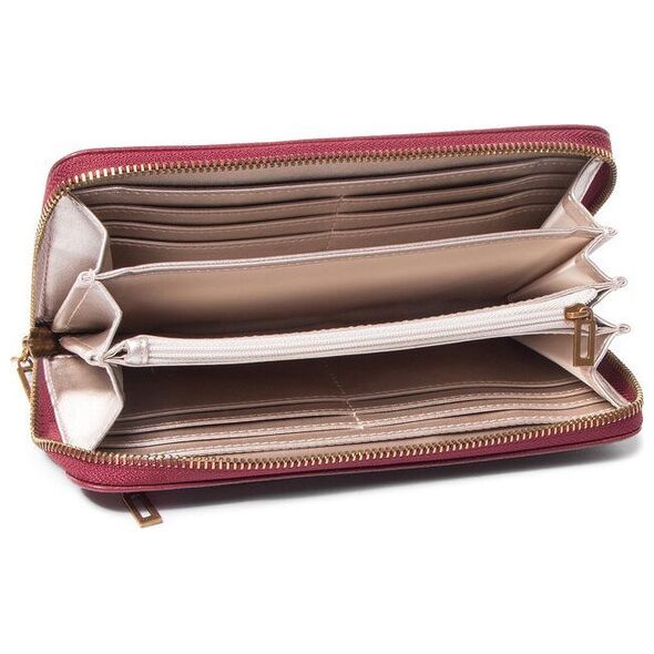 Guess Guess, Merloto Desinty, Leather, Wallet, SLG Large Zip, Red, For Women For Women