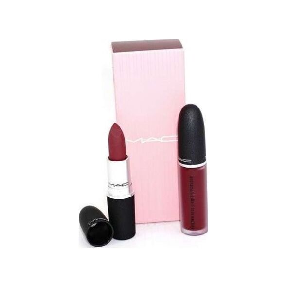 MAC Like Mother Set MAC: Powder Kiss, Matte, Cream Lipstick, 1987300, Burning Love, 3 g + Powder Kiss, Liquid Lipstick, 983, Burning Love, 5 ml Για γυναίκες 13080163 773602600625
