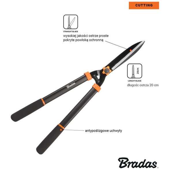 Bradas Nożyce do żywopłotu ostrze proste KT-V1110 V-SERIES-D BRADAS