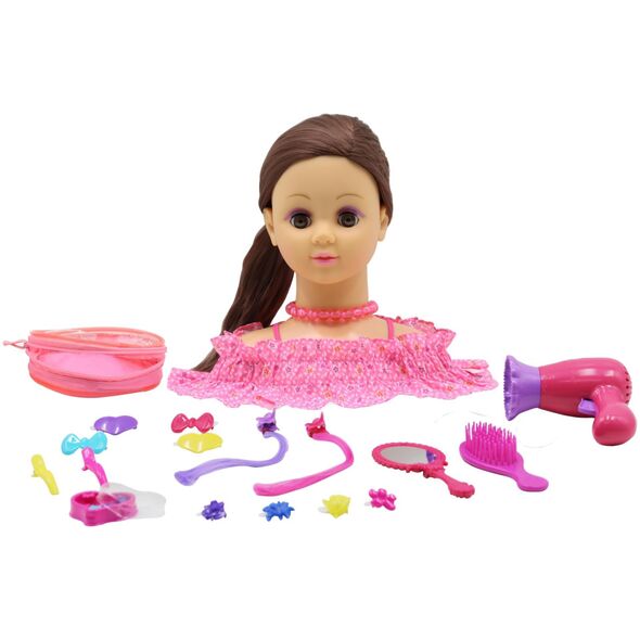 Happy Friend Happy Friend - Hairstyling Head Καστανά μαλλιά (504405) /Pretend Play /Multi 14242863 5713428018926