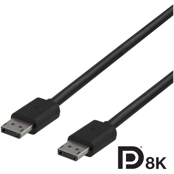 Καλώδιο Deltaco DisplayPort kabelis DELTACO 8K, DP 1.4, 2m, juodas / DP8K-1020-K / R00110015 13412196 7333048051202