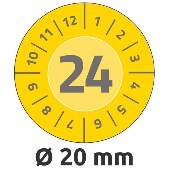 AVERY Avery 6943-2024 Ø 20 mm, 120 Etiketter, Gul Gul 152x70x3,5 mm (8stk) - (8 pce pr. blister emballage) 13802103 4004180000000