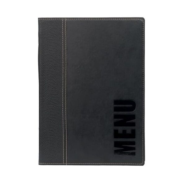 Securit Menu Kortholder A5 25x19 cm Securit Trendy viser 4 A5 side Læderomslag Sort, 10 stk/krt 13800132 8717624248818