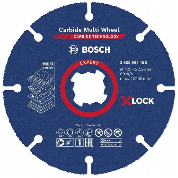 Δίσκος κοπής Bosch Bosch EXPERT X-LOCK Carbide MultiWheel, O 125mm (για γωνιακούς τροχούς) 10034189 4059952567518