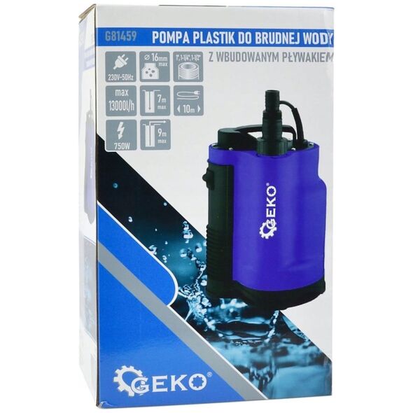 Geko Pompa plastik do brudnej wody 750W z wbudowanym pływakiem (4)