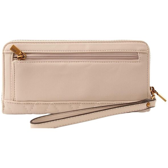 Guess, Elenia, Textile Wallet, SLG Large Zip, Stone, For Women For Women