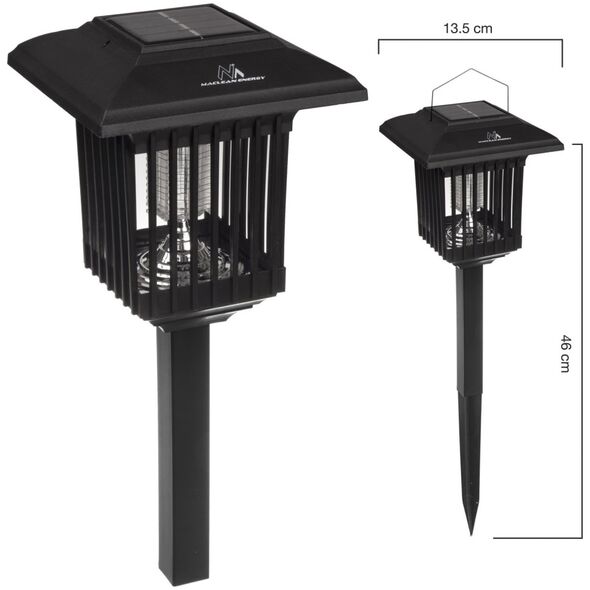 Maclean Solarna lampa owadobójcza LED Maclean, IP44, LED/UV, akumulator 2*AA Ni-MH 200 mAh, solar 2V DC  MCE448