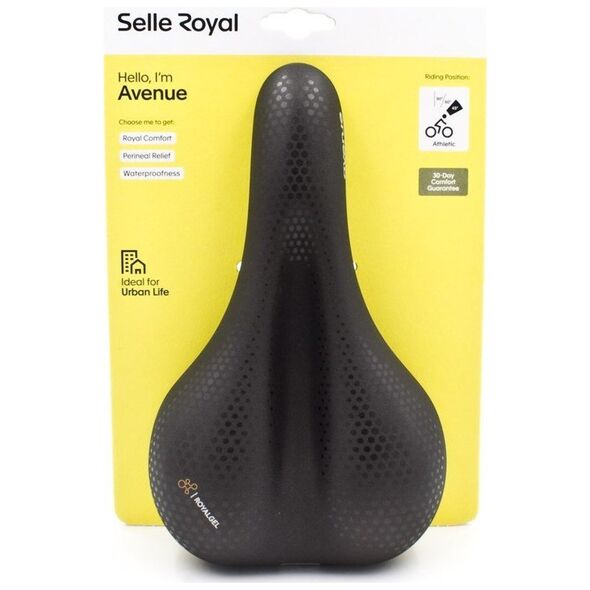 Selle Royal Siodło SELLEROYAL CLASSIC ATHLETIC 45st. AVENUE żelowe + elastomery unisex 450g (NEW 2023)