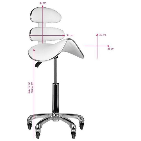 Activeshop Taboret kosmetyczny roll speed AM-880 biały