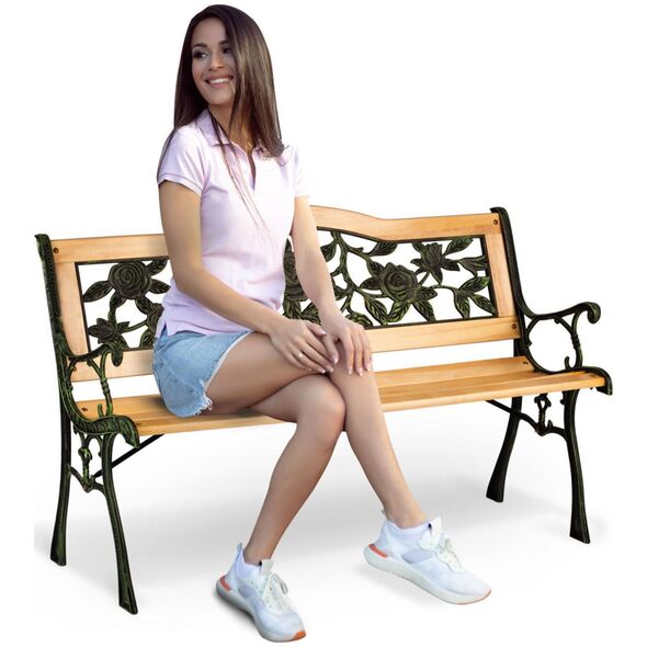 Sofotel Ławka parkowa z oparciem 123,5 x 74 x 48 cm Gardi Rose