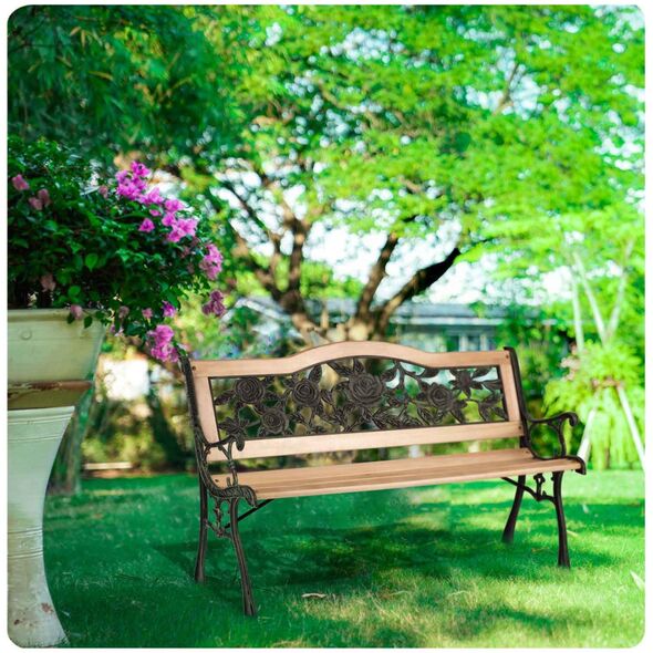 Sofotel Ławka parkowa z oparciem 123,5 x 74 x 48 cm Gardi Rose