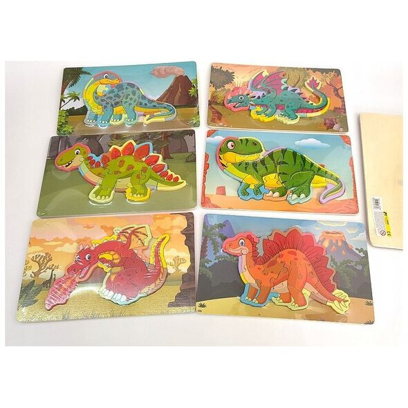 Adar Układanka Puzzle drewniane Dinozaury 543706 mix cena za 1 szt