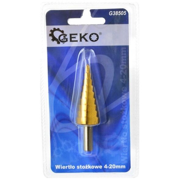 Wiertło Geko Wiertło stożkowe HSS TiN 4-20mm (25/100/200)