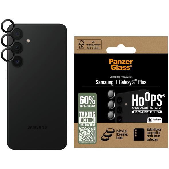 PanzerGlass Hoops Lens Protector Tempered Glass for Samsung Galaxy S25+ Black