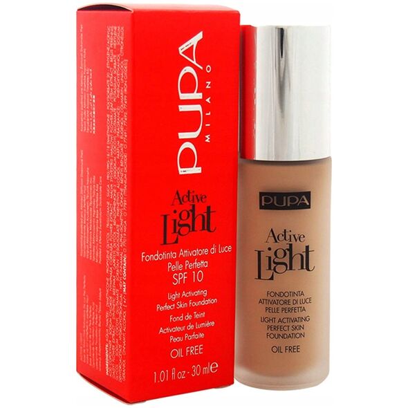Pupa, Active-Light, Oil Free, Illuminating, Liquid Foundation, 050, Golden Beige, 30 ml For Women