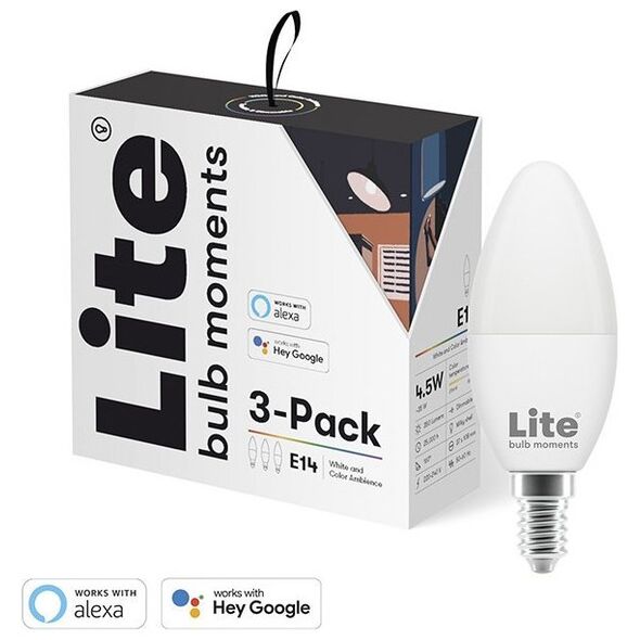Lite Bulb Moments Lite bulb Moments Έξυπνος λαμπτήρας, E14, 5W, RGB+2700-6500K, 3 πακέτο 10159584 5714948000071