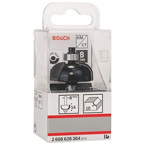 Frezarka Bosch Double-sided half-round milling cutter BOSCH, HM R=10 mm, l=14 mm, shank 8 mm, LOCK