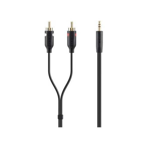 Kabel Belkin Jack 3.5mm - RCA (Cinch) x2 2m czarny (F3Y116BT2M)