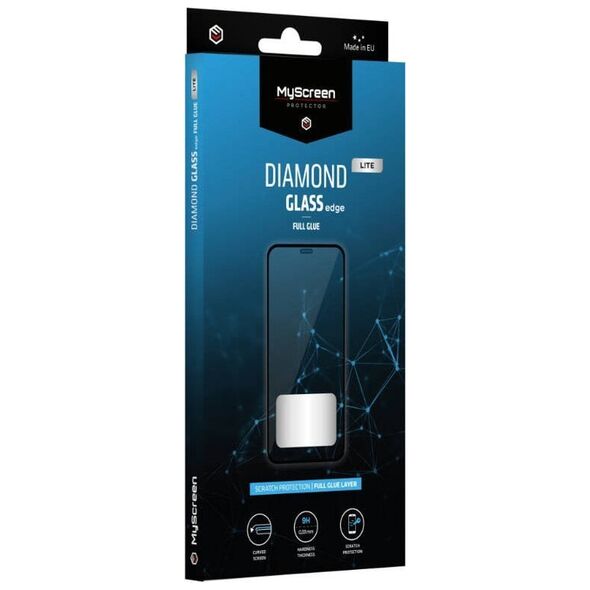 MyScreen Protector ZTE Blade A55 - σκληρυμένο γυαλί για ελαφρώς στρογγυλεμένες οθόνες DIAMOND GLASS LITE edge FULL GLUE 14222554 5904433241885